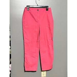 NWT Talbots size‎ 2 Pink Pants Cotton Mix Ankle Length